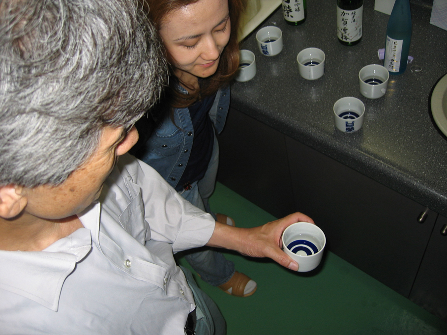 Nakano-san, Kal Somvong, sake tasting in Nakamura Shuzou Brewery Kanazawa Nonoichi Ishikawa