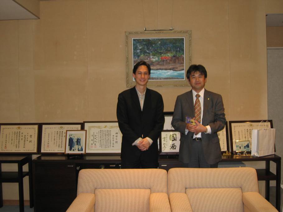 Kevin Cory and Nakamura Shuzou Brewery president, Taro Nakamura Kanazawa Nonoichi Ishikawa
