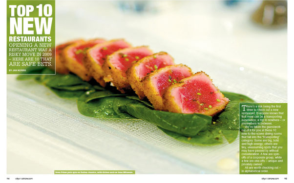 City & Shore Magazine, 10 BEST NEW RESTAURANTS