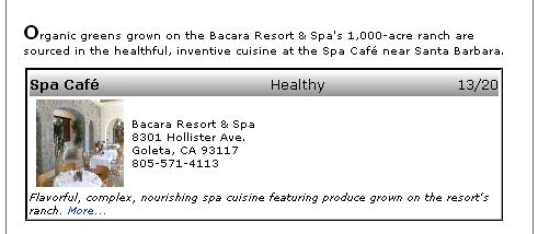 Gayot Top 10 Heart-Healthy Restaurants in the United States, Spa Cafe