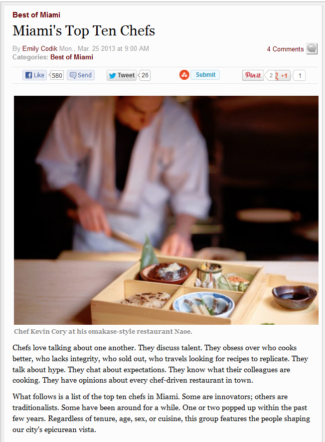 miami new times food blog, short order, best of miami, miami's top ten chefs