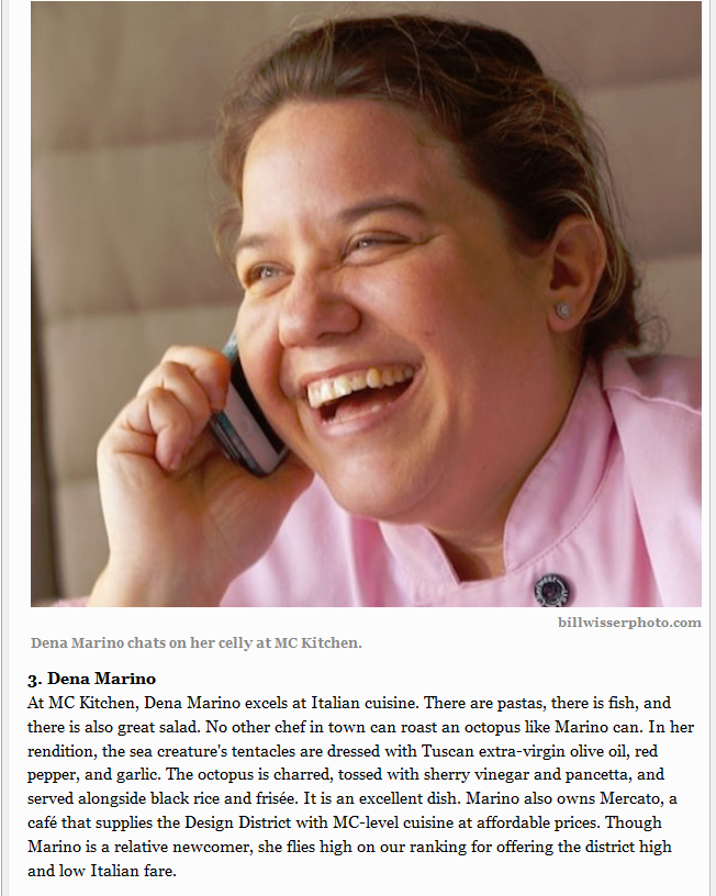 Dena Marino, Miami New Times Best of Miami, Miami's Top Ten Chefs